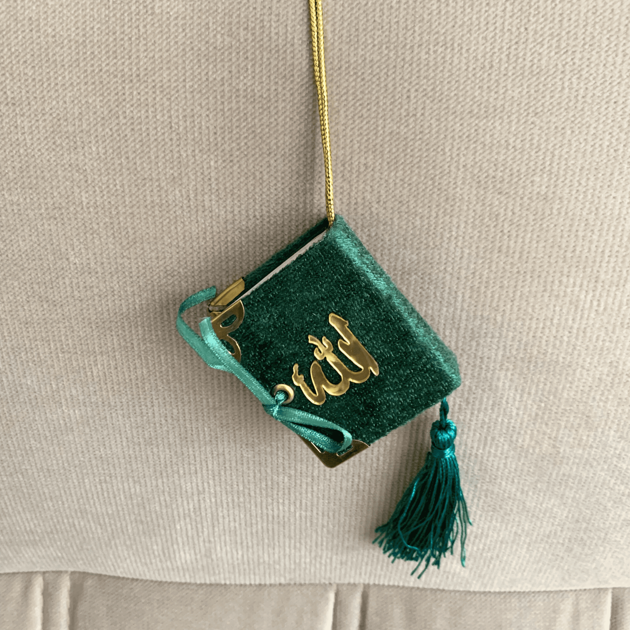 High-Quality Mini Quran in 6 Velvet Colors with Gold Arabic "ALLAH" Calligraphy