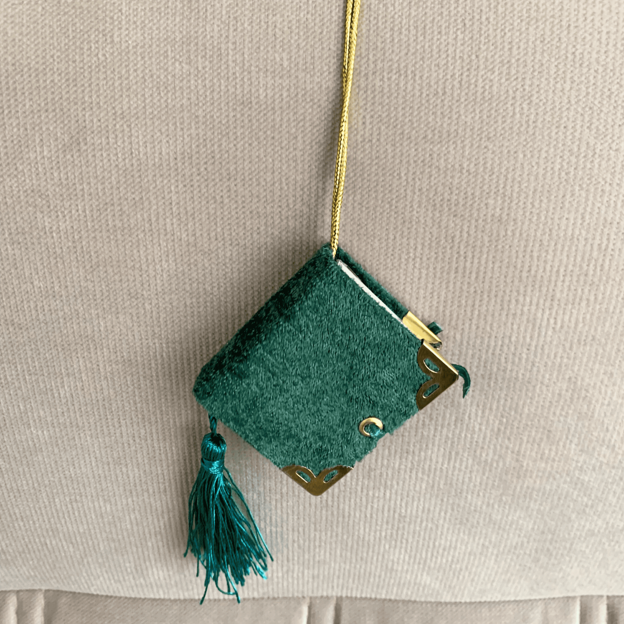 High-Quality Mini Quran in 6 Velvet Colors with Gold Arabic "ALLAH" Calligraphy
