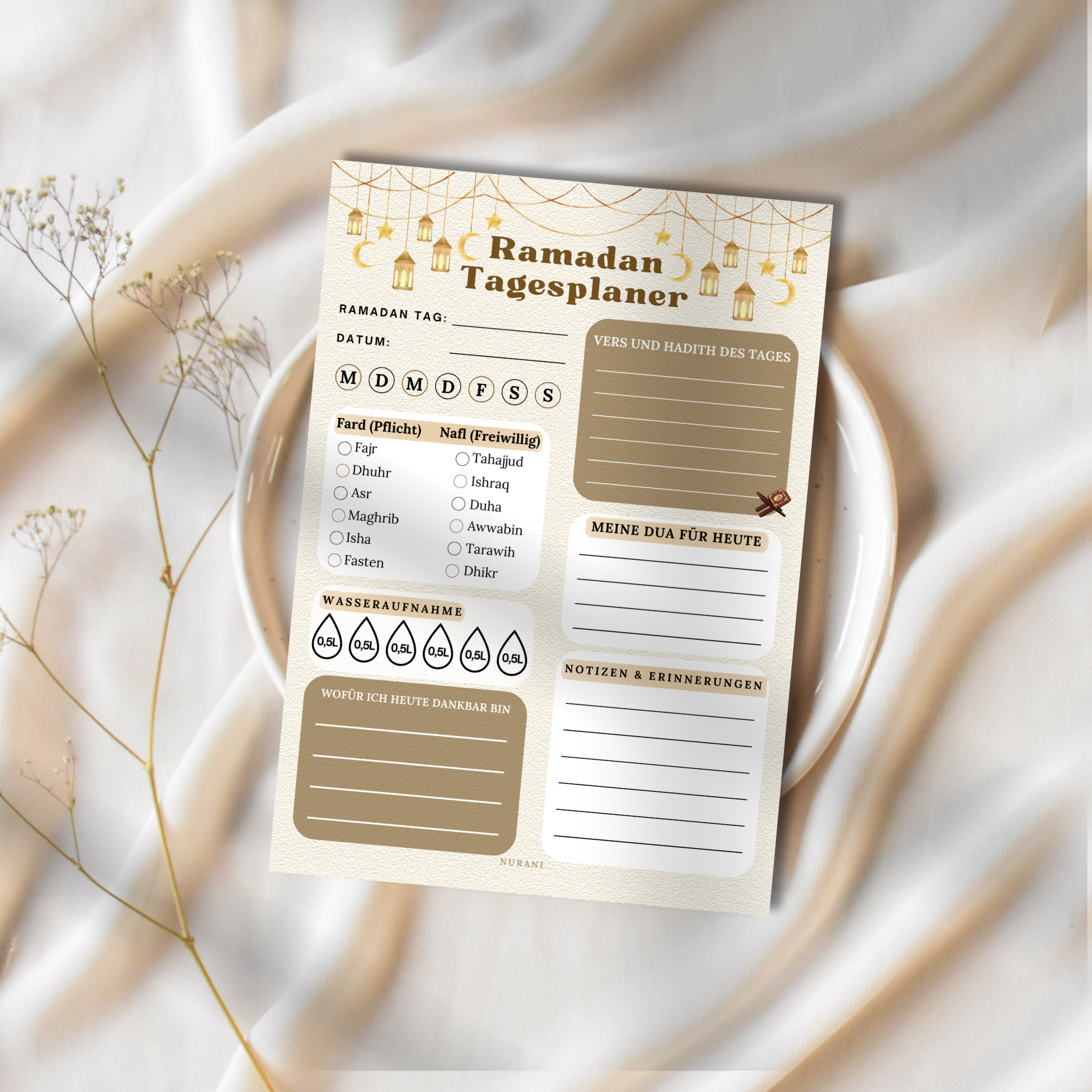 Ramadan Daily Planner Block