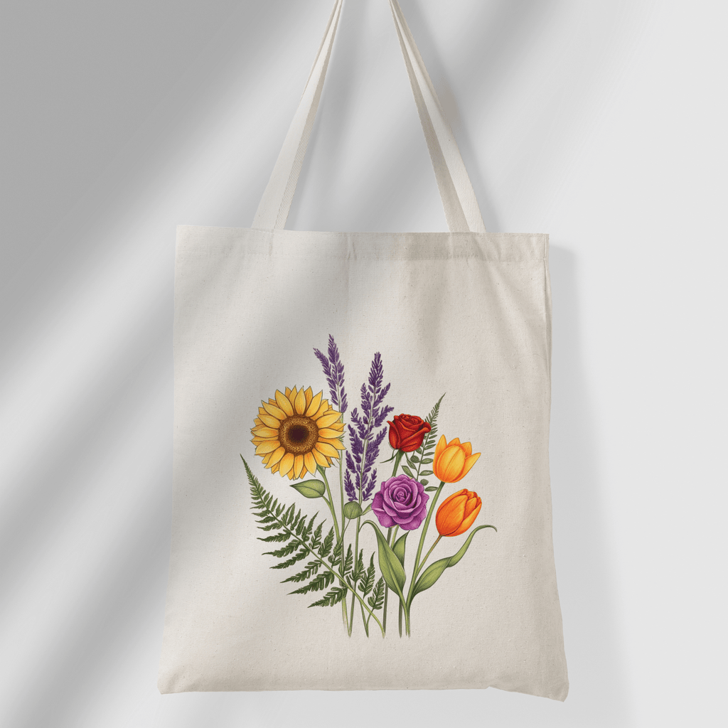 Floral Pattern Organic Cotton Bag