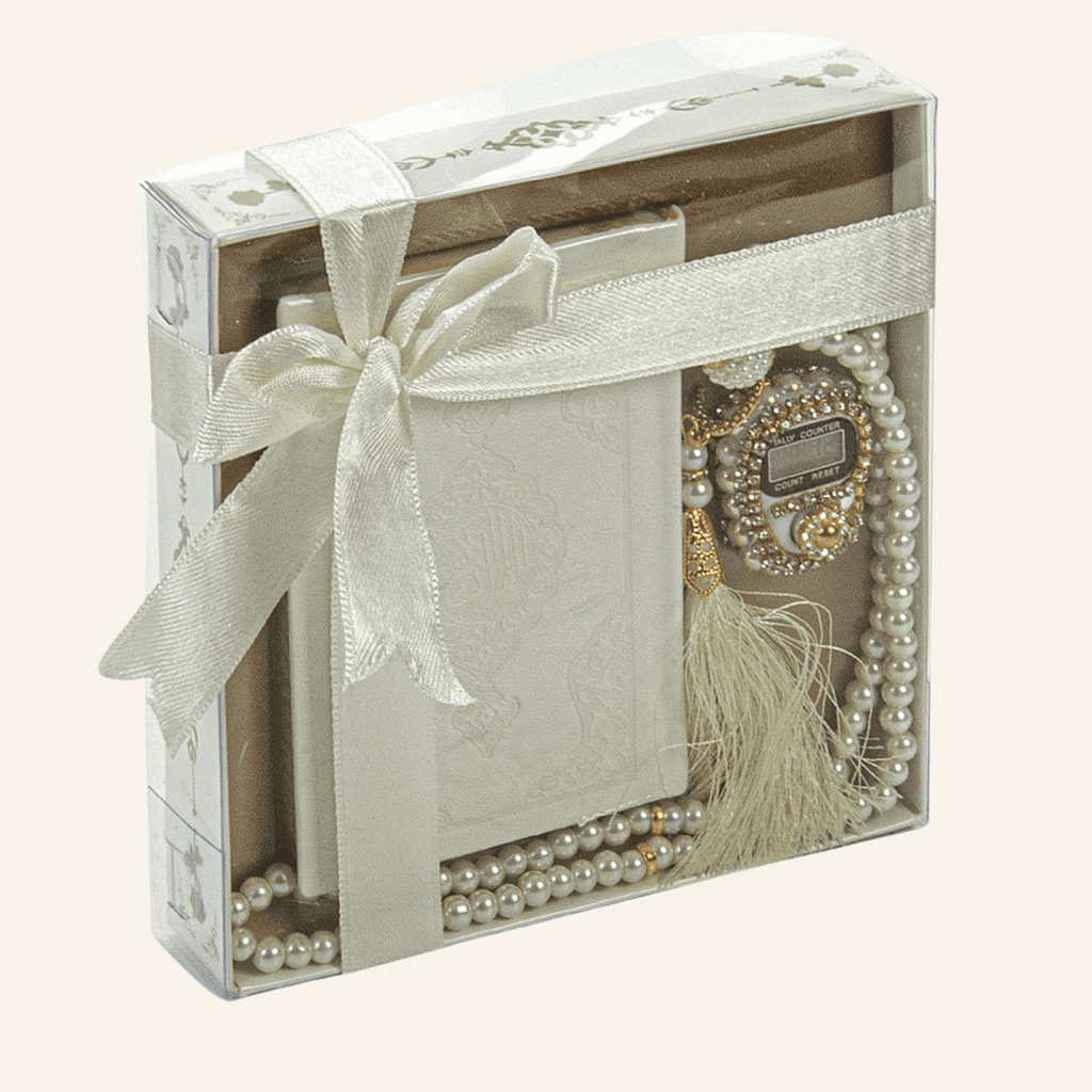 Quran, Dhikr Counter, and 99 Bead Tesbih in Stylish Gift Boxes